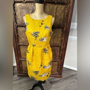 Darling Yellow Nature-Inspired Midi Dress M